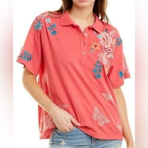 Johnny Was Lorne polo tee sz XS